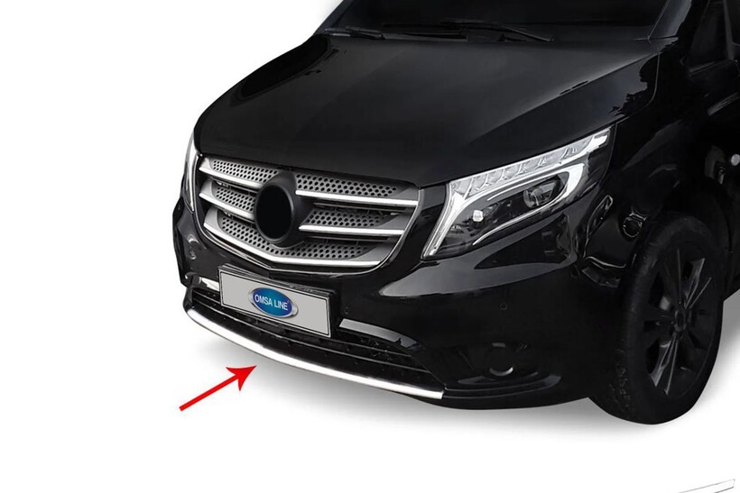 Krom Aksesuar » Omsa - OMSA Mercedes Vito W447 Krom Ön Tampon Difüzör Çıtası 2014-2024 Arası