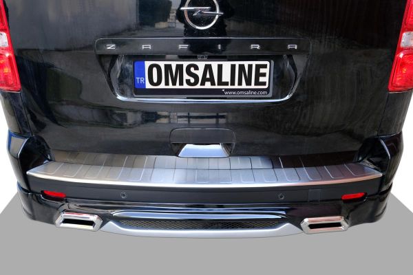 OMSA Opel Zafira Life Krom Arka Tampon Eşiği Uzun Şase Taşlı 2019 ve Sonrası