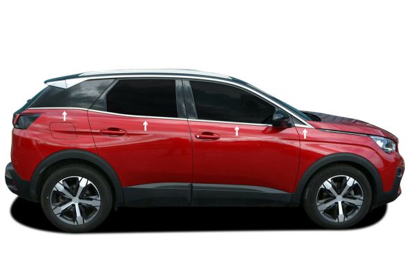 OMSA Peugeot 3008 Krom Cam Alt Çıtası 8 Parça 2016-2024 Arası