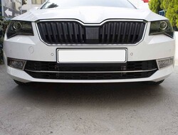 OMSA Skoda Superb B8 Krom Ön Tampon Çıtası 3 Parça 2015-2019 Arası - Thumbnail