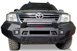 Ön Korumalar - OMSA Toyota Hilux Dakar Çelik Ön Tampon Sensörlü-Sensörsüz 2011-2015 Arası