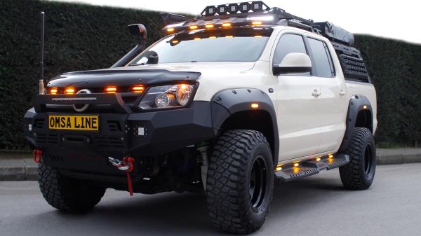 OMSA VW Amarok Dakar Yan Koruma Siyah V2 Ledli 2010-2021 Arası