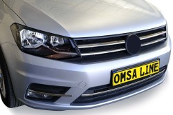 Krom Aksesuar » Omsa - OMSA VW Caddy Minivan Krom Ön Tampon Çıtası 3 Parça 2015-2019 Arası