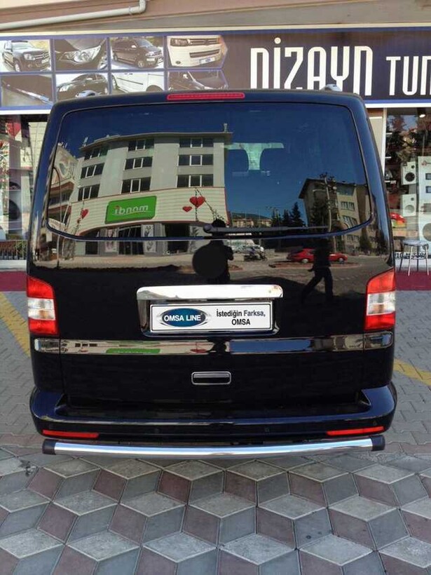 OMSA VW T6 Transporter Arka Koruma Krom Boru Çap:60 Plastik Kapak 2015 ve Sonrası - Thumbnail